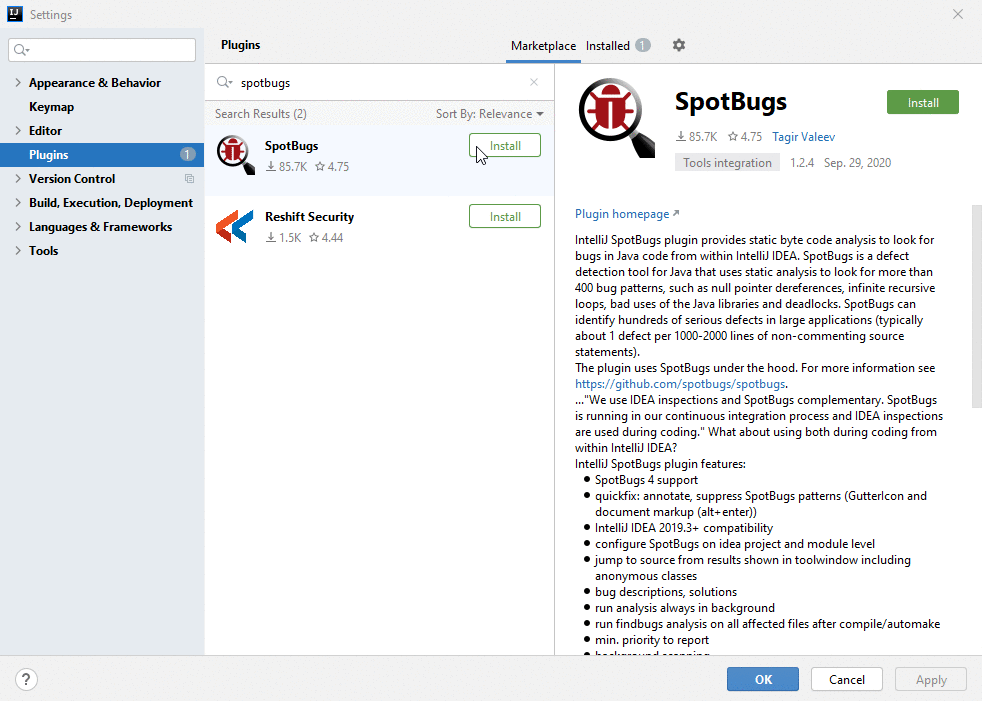 IDEA(使用,SpotBugs,找出你代码中的bug问题)