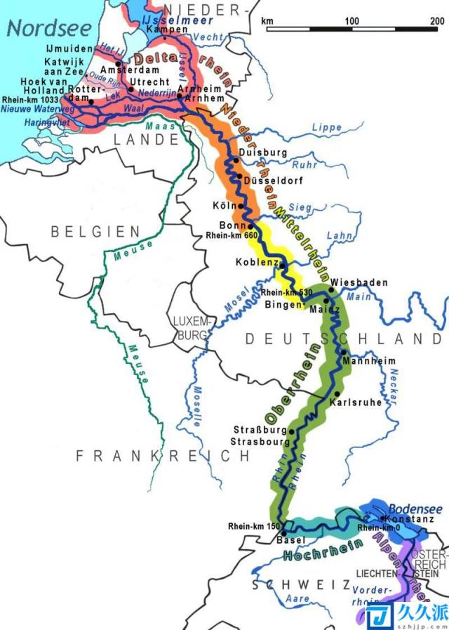 莱茵河流经哪些国家（莱茵河在哪个国家）