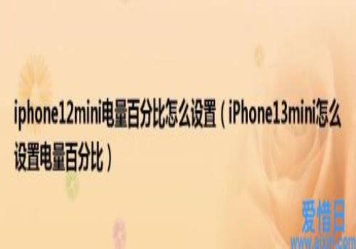 iPhone13mini怎么设置电量百分比(iphone12mini电量百分比怎么设置)
